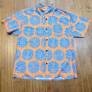 Howler Brothers - Monohola Tiki Print / Orange and Blue Graphics NWOT- LARGE